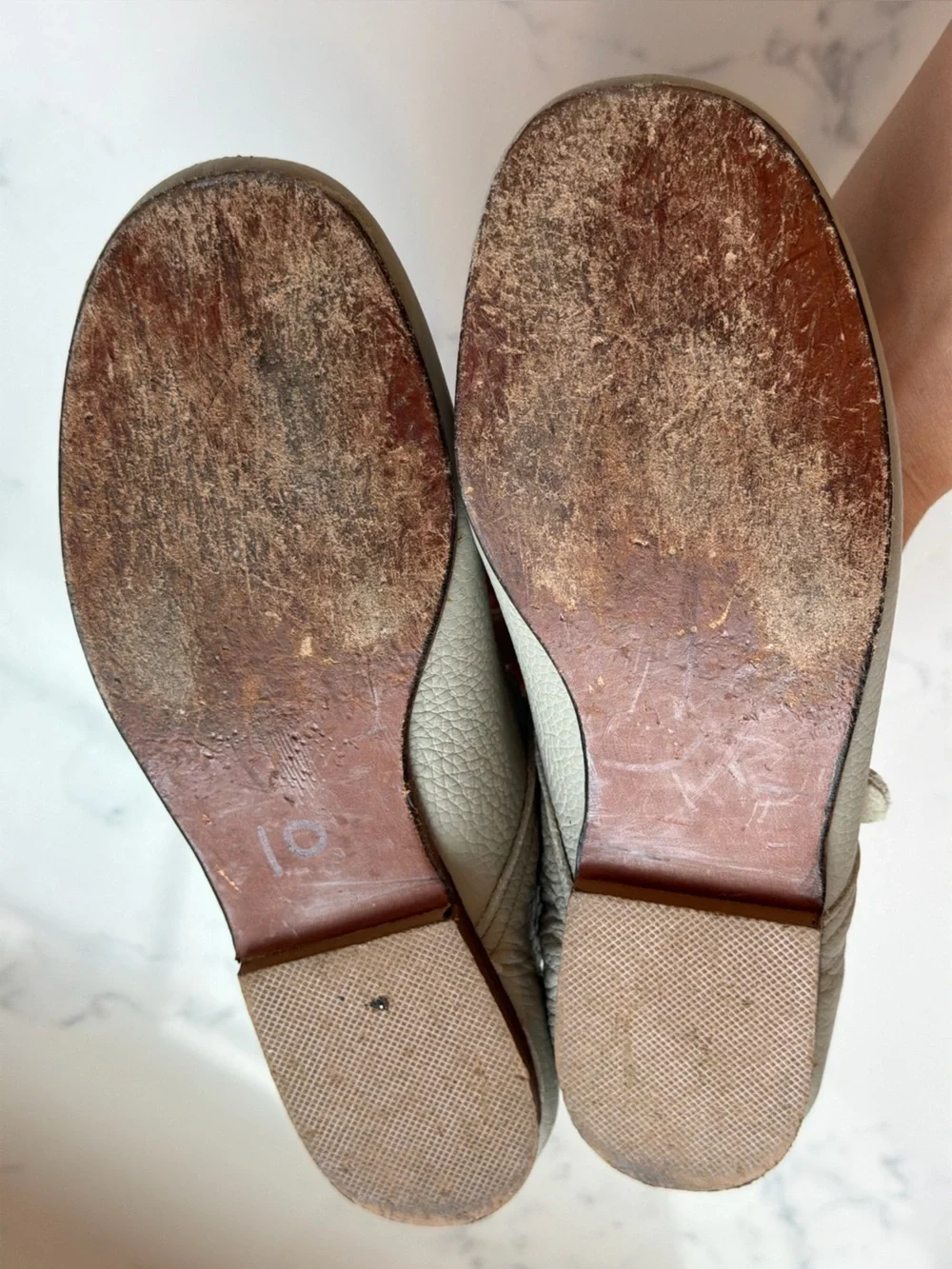 ZIMMERMAN SHOES Scalloped Mary Jane Flats Taupe Size 2